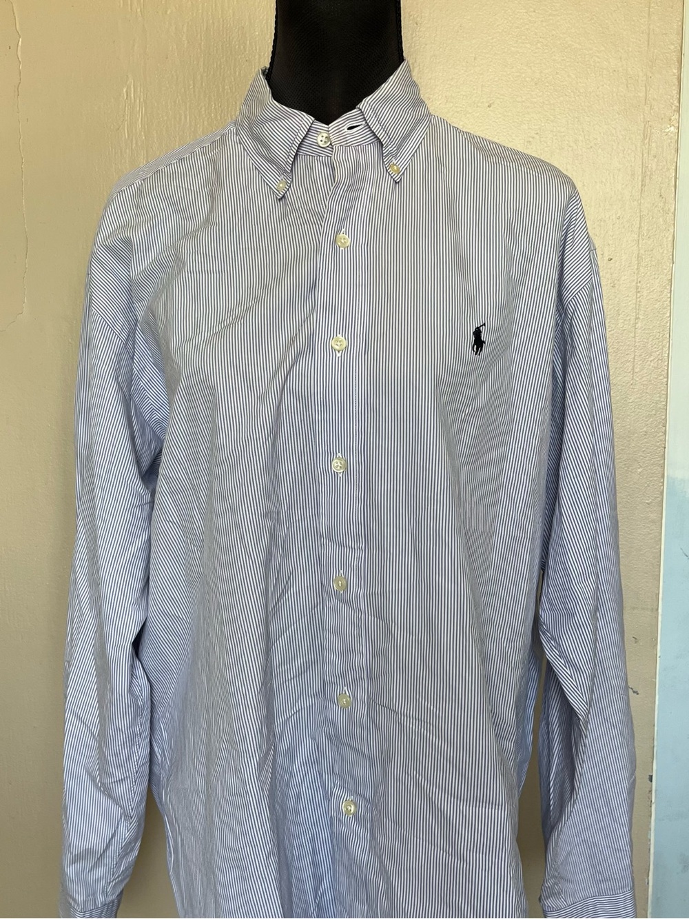 Ralph Lauren 100% cotton Blake pinstriped button down shirt